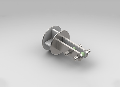 上海圆形玻璃肋固定夹具：Y()BLG01