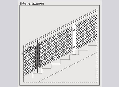 重庆不锈钢绳网护栏：SWX100X50