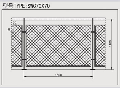重庆不锈钢绳网护栏：SWC70X70